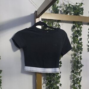 Adidas Black T-Shirt with White Accents
